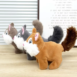 Unisex elettrico mobile Super morbido pupazzo di peluche scoiattolo grande coda portachiavi giocattolo per bambini nuovo Design Stress sollievo tecnica cerata - Product Image 5