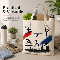 Sac fourre-tout en toile imprimé sport de gymnastique, motif paysage urbain de Paris, grande capacité, toile épaisse et résistante, sac à bandoulière pour le shopping, réutilisable