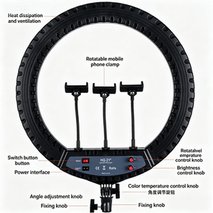21 Inch LED Selfie Ring Light, 72W High Brightness Ringlight with 3 Phone Holders, Adjustable Color Temperature, for Live Stream - Product Image 2