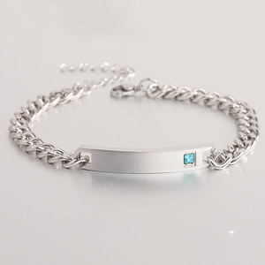 Valentine's Day <strong>Gift</strong> Simple Her King His <strong>Queen</strong> Crown Stainless Steel Diamond Couple Bracelet - Product Image 5