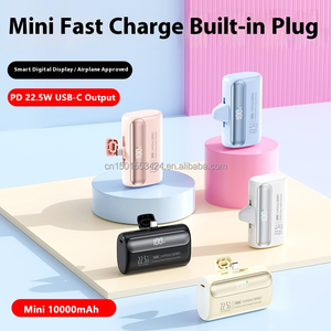 Mini banque <span class=keywords><strong>de</strong></span> puissance <span class=keywords><strong>de</strong></span> capsule 10000mah construite dans 2 prises rotatives affichage LED sortie USB-C PD 22.5W <span class=keywords><strong>chargeur</strong></span> d'urgence à charge rapide - Product Image 6
