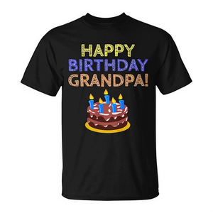T-shirt Joyeux Anniversaire Grand-père pour Enfants Unisexe Manches Courtes Col Rond Coton Cadeau d'Anniversaire pour Enfants Impression Numérique - Product Image 2