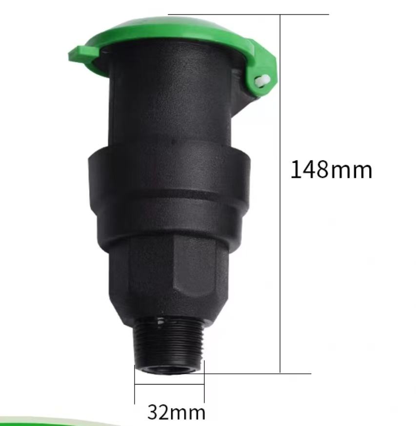 Corps de vanne en plastique noir de 1 pouce