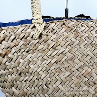 Sac à main personnalisé à pompon noir mode estivale sac à main tissé en paille à une épaule pour femmes sacs à main Miss Unique