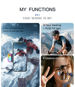 Горячая распродажа: Смартфонный стабилизатор (стедикам) с 3-осевым AI-отслеживанием, подсветкой и вращением на 360 градусов - Product Image 5