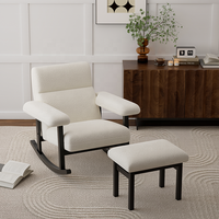 Fauteuil de salon moderne 2026, chaise longue inclinable en tissu blanc pour la maison/la villa