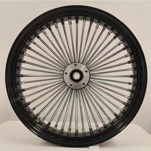 Rines de Motocicleta de 16 17 18 19 20 21 23 Pulgadas Color Negro Radios Cromados Radios Gruesos para Harley - Product Image 2