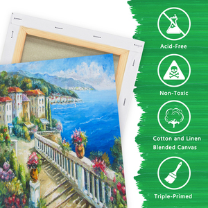 Marco de lona estirada, triple imprimado 100% algodón grandes <span class=keywords><strong>lienzos</strong></span> en blanco para pintar, suministros de arte para pintura acrílica <span class=keywords><strong>y</strong></span> <span class=keywords><strong>al</strong></span> óleo - Product Image 3