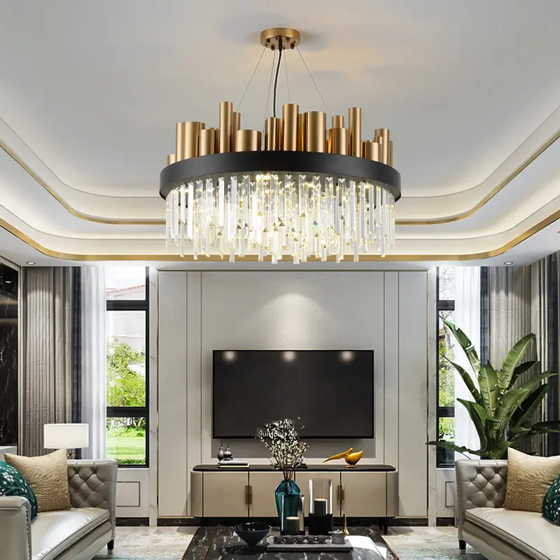 Living room luxury modern iron artistic crystal chandelier