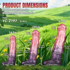 YC-2197 Big Size Horse Penis Sleeve With Anti-off Ring <b>Dildo</b> Sheath Silicone Knot Penis Cover Sex Toys for Adult Cock Extender - Product Image 6