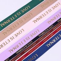 Ruban imprimé gros-grain avec logo en feuille d'or de décoration en polyester personnalisé en gros ruban de tache mince ruban côtelé