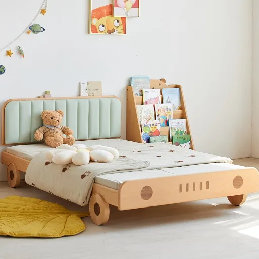 K1011 China Factory creative kids Wooden bed children car single bed for boy Children bed