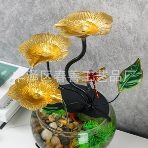 Pecera de escritorio con fuente de agua, adorno moderno de vidrio y hierro para decoración de hogar u oficina. - Product Image 4