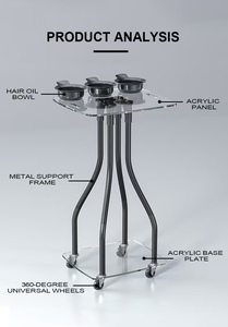 New Deign Salon Furniture Acrylic Hair Salon Tray Multi-Functional With Dye Bowl Beauty Salon <b>Trolley</b> - Product Image 2