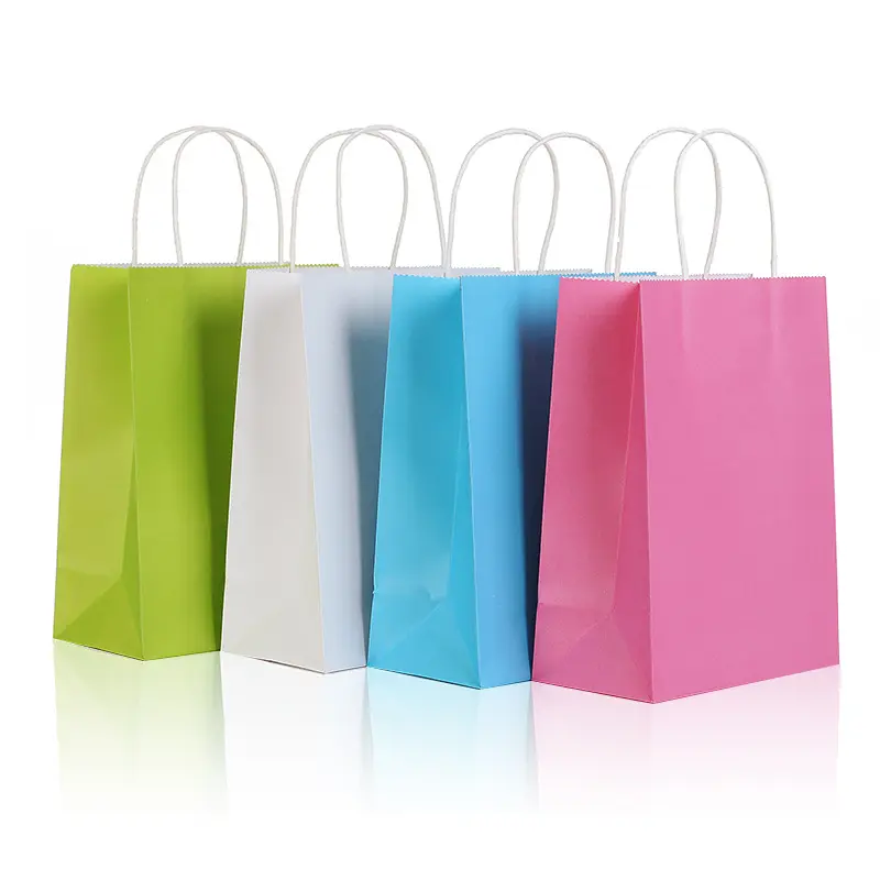 Hot Sale Günstige bunte umwelt freundliche Papiertüte Druck für Kleidung Elegante Geschenk Goodies Farbe Verpackung Papiertüte in Papier