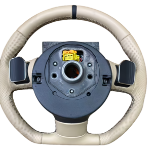 Volant en cuir perforé blanc pour <span class=keywords><strong>Audi</strong></span> B9 A3 A4 A5 S4 RS5 S3 S4 S5 A6 A7 A8 Q5 Q7 TT <span class=keywords><strong>R8</strong></span> S6 RS6 RS7 S7 B8.5 B8 - Product Image 4