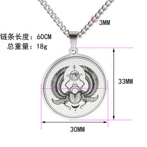 Jingxiang in acciaio inox antico egizio scarabeo diavoli occhio personalizzato retrò titanio Horus collana pendente - Product Image 2