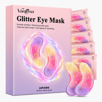 Masque pour les yeux à paillettes tricolores avec logo de marque personnalisé, lisse les rides, anti-âge, améliore les cernes, pour le soin de la peau sous les yeux