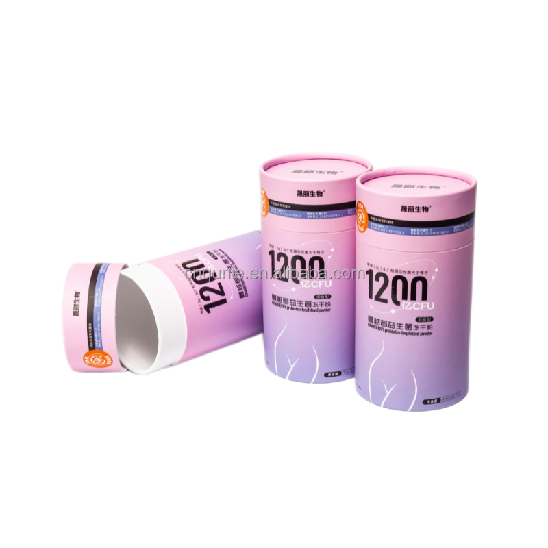 custom cylinder paper tube box round paper tube for probiotic powder packaging