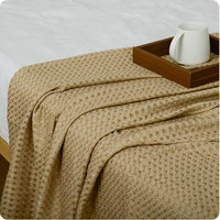 100% bio bambou gaufre jeter couverture refroidissement Jacquard tricoté lit couverture pour été canapé décor à la maison hôtel fournitures