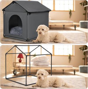 Piccolo cuscino morbido impermeabile staccabile per animali domestici tenda isolata quattro stagioni rifugio sicuro per cani gatti solido Cat House letto - Product Image 5