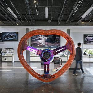 TIYPEOR JDM <span class=keywords><strong>Volant</strong></span> universel de luxe à 3 branches, design cœur profond, en acrylique cristal violet à bulles, Modè<span class=keywords><strong>le</strong></span> 001-GZFXP168 pour voitures chinoises - Product Image 3