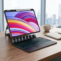 Clavier tactile compatible Redmi Pad Pro 12,1 pouces avec rétroéclairage, étui clavier détachable