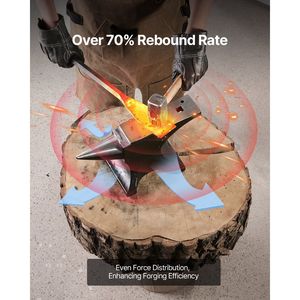 Yunque de cuerno simple DB de acero fundido de 55 libras Yunque de cuerno redondo para herreros - Product Image 3