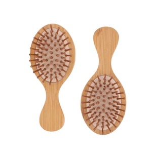 Grande Paddle di bambù spazzola per capelli personalizzato Logo quadrato rotondo districante spazzole per capelli in bambù pettine - Product Image 2