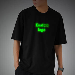Oem Short Sleeve Luminous Reflection <b>Tshirts</b> Custom Graphic Logo Reflective Light Plain Men's T-shirts in the Night - Product Image 1