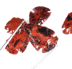 Pointes de flèche en obsidienne acajou de 1 pouce, pierre brute naturelle rouge et noire pour la fabrication de bijoux, la guérison, l'artisanat et les collectionneurs - Product Image 4