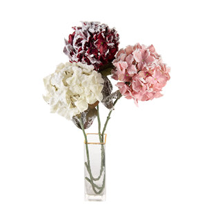 ดอกไฮเดรนเยียประดิษฐ์ CallaFloral ก้านเดี่ยว สีชมพู โพลีเอสเตอร์เคลือบหิมะ สำหรับตกแต่งบ้าน - Product Image 5