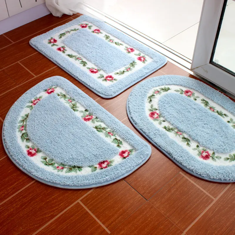 Ensembles de tapis de salle de bain 2 pièces épais tapis de bain ensemble de tapis antidérapant doux Shaggy tapis de sol de salle de bain