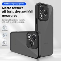 Coque pour Honor X5c Plus / X5c, ultra-fine, cadre souple en TPU, dos transparent noir mat en PC, protection contre les chocs