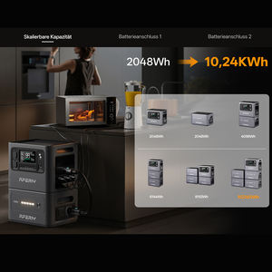 Système de batteries 2048Wh pour entrepôt outre-mer, générateur d'énergie solaire, batteries lithium-ion LiFePO4, stations extensibles - Product Image 2