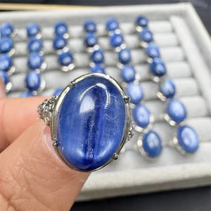 Bague pour homme en cristal naturel, pierre de guérison, labradorite, agate mousse, œil de tigre, pour cadeau - Product Image 1