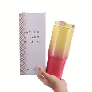 Botella de Agua Ligera de Acero Inoxidable al Vacío de 20oz/30oz, Diseño de Rosca Interna a Prueba de Fugas, Aislamiento Térmico de 6-12 Horas, con Pajita - Product Image 1