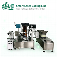Machine de marquage laser automatique de haute précision à double code pour le tri des bouchons de flacons pharmaceutiques, ligne de production à traçabilité totale