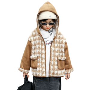 Nouveaux enfants <span class=keywords><strong>Teddy</strong></span> polaire rembourré bébé automne hiver chaud à capuche épaissi <span class=keywords><strong>veste</strong></span> garçons et filles Cardigan - Product Image 4