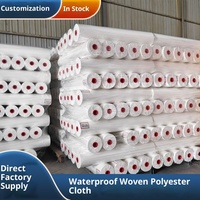 Tissu non tissé en polypropylène 100% imperméable à motif points/croix, poids moyen, blanc, largeur 63 pouces