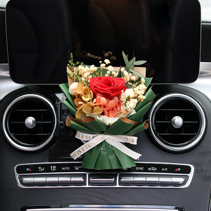 Piccolo Bouquet Fatto a Mano di Rose Eterne e <span class=keywords><strong>Fiori</strong></span> Secchi, Accessori per Interni Auto, Deodorante per Ambienti, Regalo per Fidanzata, Decorazione per la Casa - Product Image 4