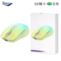 Souris optique sans fil rechargeable à double mode, couleur dégradée, 2,4 GHz, pour la maison, le bureau, l'ordinateur portable, USB BT