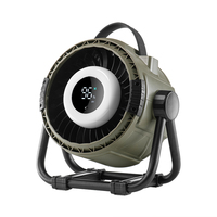 Ventilateur de camping portable H10 de taille jumbo avec batterie 20000 mAh, éclairage LED et socle, peut charger le téléphone