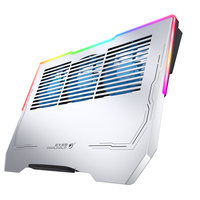 Support pour ordinateur portable en aluminium RGB, hauteur réglable, robuste, avec 3 ventilateurs, pour jeux