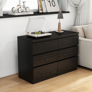 Black Nightstand With 3 <b>Drawers</b> Set Of 2 Handle Free Design Thickened Top Plate <b>Small</b> Side Table For Bedroom Storage - Product Image 2
