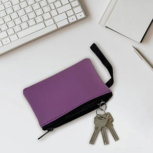 Pochette à monnaie portable avec logo personnalisé, mignonne, rose, mini sac cosmétique en néoprène - Product Image 6