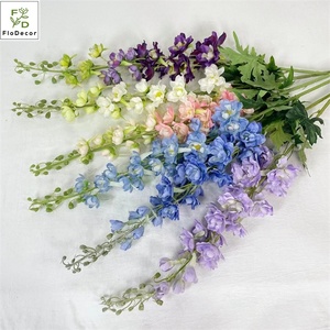 Commercio all'ingrosso di seta lungo ramo Delphinium stelo <span class=keywords><strong>fiori</strong></span> <span class=keywords><strong>viola</strong></span> blu floreale matrimonio disposizione - Product Image 2