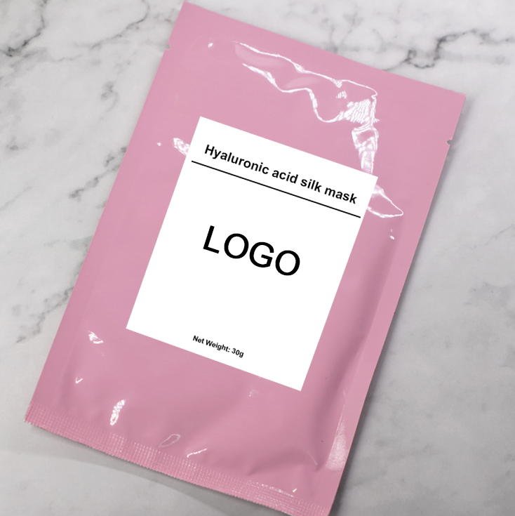 Оптовая продажа, листы для лица от частного бренда, Органическая увлажняющая шелковая маска для лица с гиалуроновой кислотой