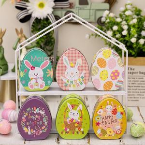 Caja de Regalo de Dulces de Lata Mate con Diseño de Conejo de Pascua, Estilo Europeo Americano para Niños, Linye XY25043 - Product Image 4