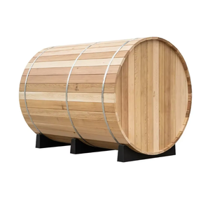 Sauna à vapeur humide en bois massif moderne de bonne qualité, en bois de pruche/cèdre, avec fenêtres panoramiques en verre, poêle à bois, fenêtres de traverse - Product Image 2